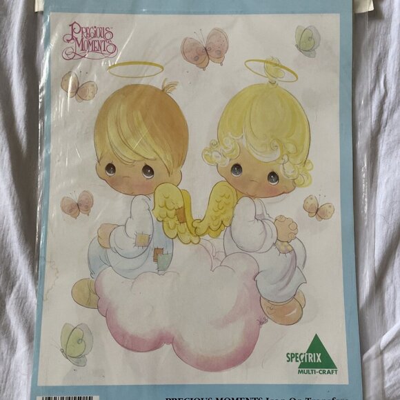 Precious Moments Iron-On Transfers Girl With Kitten & Couple On A Cloud Designs - Picture 6 of 9